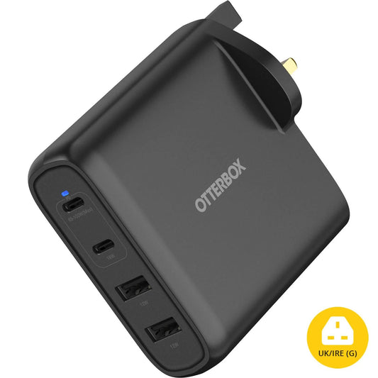 OtterBox Standard UK Wall Charger 100W - 2X USB-C + 2X USB-A USB-PD