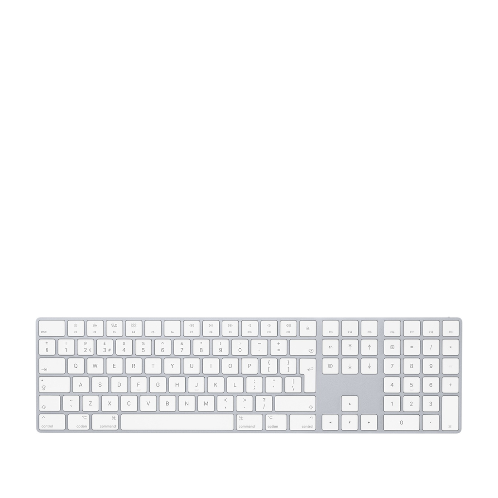 Apple Magic Keyboard with Numeric Keypad Bluetooth - British English - White - Renewed